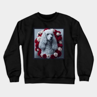 Standard poodle red roses 2 Crewneck Sweatshirt